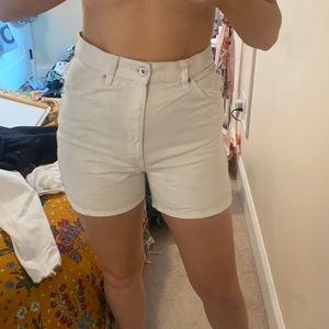 Uniqlo white High Rise “Mom Shorts”